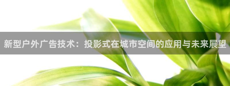 杏宇平台登录步骤：新型户外广告技术：投影式在城市空间的应用与未来展望
