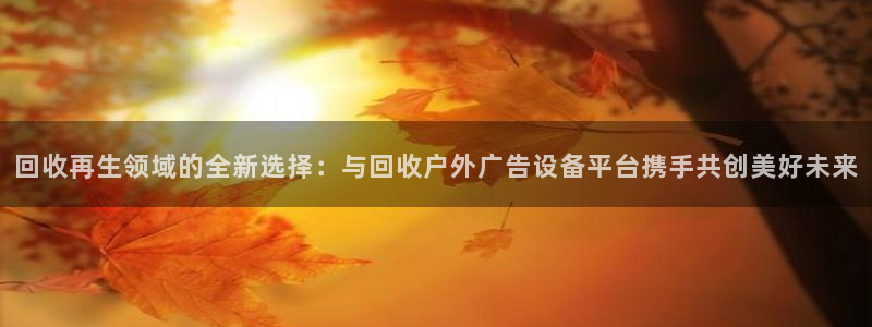 杏宇平台代理怎么样赚钱：回收再生领域的全